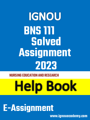 IGNOU BNS 111 Solved Assignment 2023